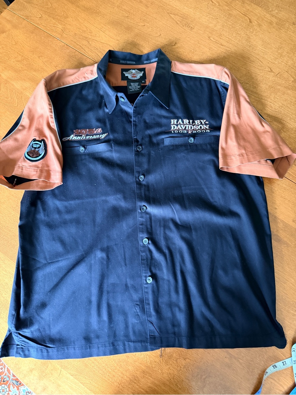 Harley Davidson 105th Anniversary Short Sleeve Shirt, Men’s XL